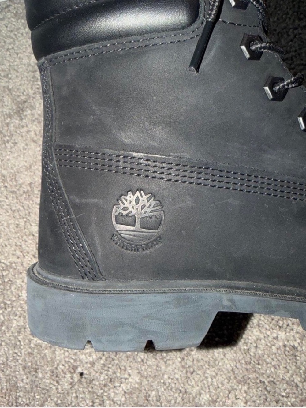 Timberland Woman’s Black Nubuck Lace-Up Work Boots - Picture 2 of 2